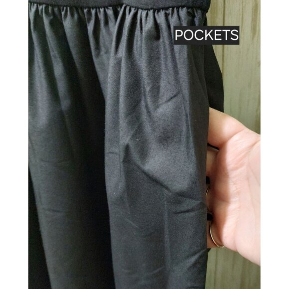 NWT Commense Black Long Sleeve Maxi Dress W/Pockets Size Medium - Picture 5 of 8